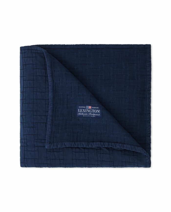 LEXINGTON BASKET STRUCTURED COTTON BEDSPREAD DK BLUE 160X240 (o) (Kopie)