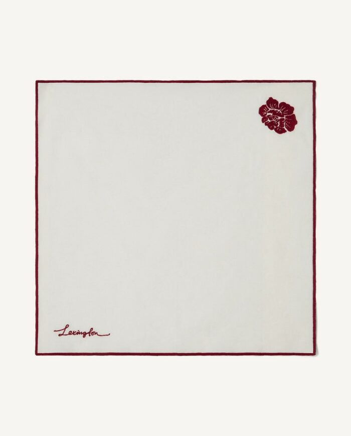 LEXINGTON Flower Embroidered Linen/Cotton Napkin – Bild 3