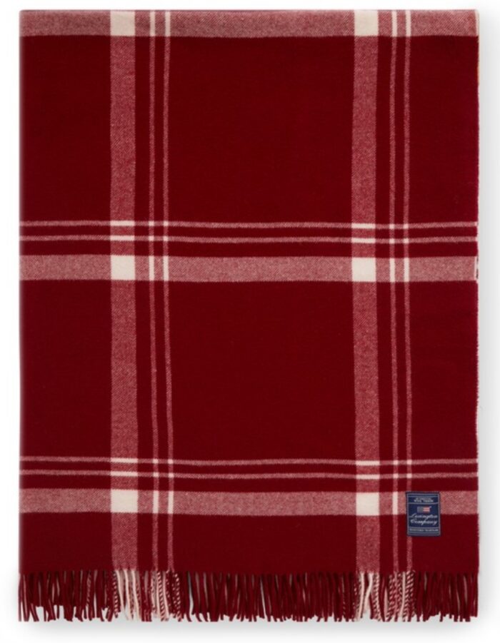 LEXINGTON Red Checked Recycled Wool  Throw