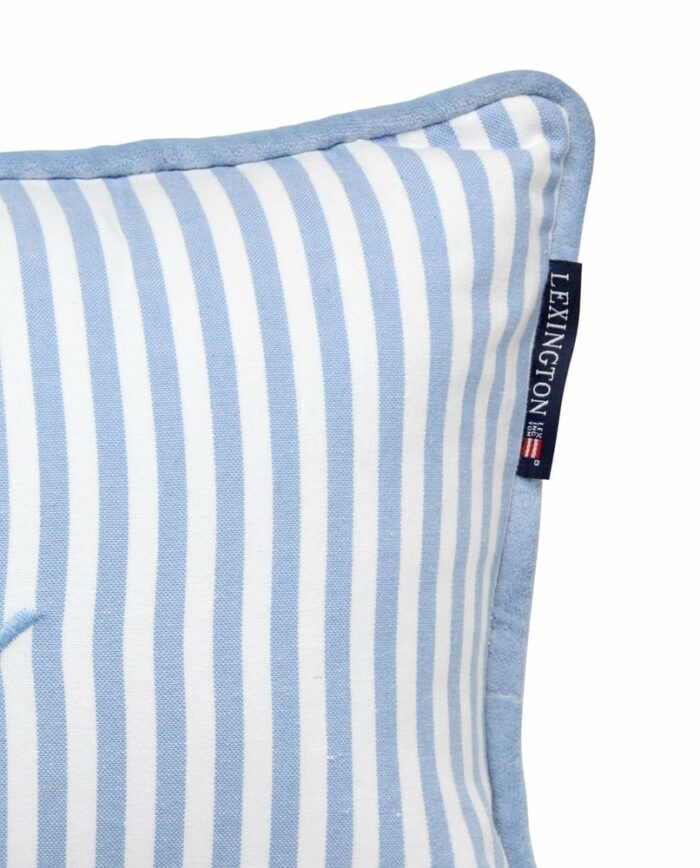 LEXINGTON  Organic Cotton Oxford Striped  50x30 Pillow blue white – Bild 3