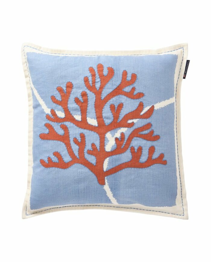 LEXINGTON  Summer Print/Embroidered Linen/Cotton Pillow Cover